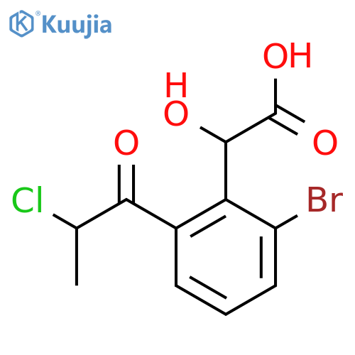 2-Bromo-6-(2-chloropropanoyl)mandelic acid structure