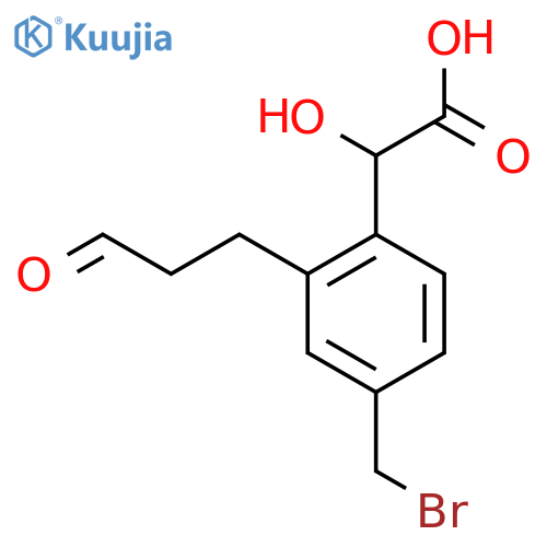 4-(Bromomethyl)-2-(3-oxopropyl)mandelic acid structure