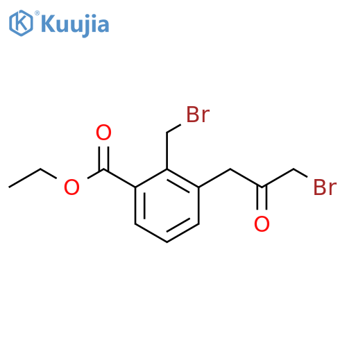 Ethyl 3-(3-bromo-2-oxopropyl)-2-(bromomethyl)benzoate structure