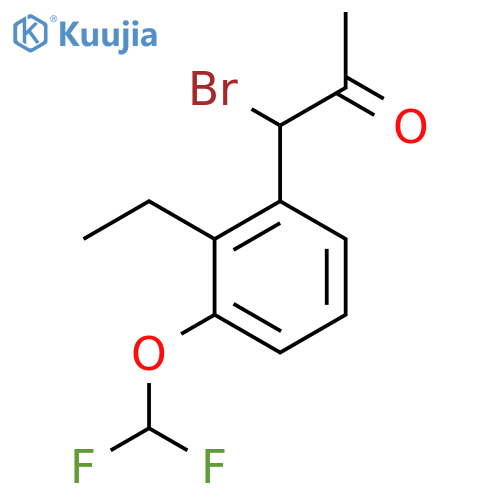 1-Bromo-1-(3-(difluoromethoxy)-2-ethylphenyl)propan-2-one structure