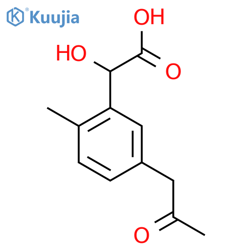 2-Methyl-5-(2-oxopropyl)mandelic acid structure