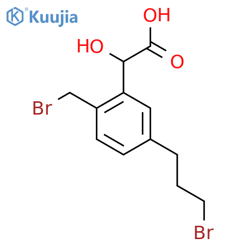 2-(Bromomethyl)-5-(3-bromopropyl)mandelic acid structure