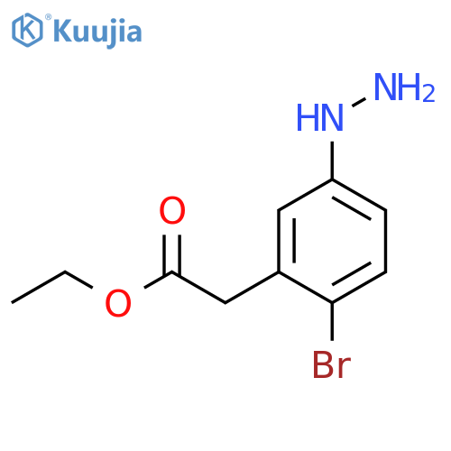 Ethyl 2-bromo-5-hydrazinylphenylacetate structure
