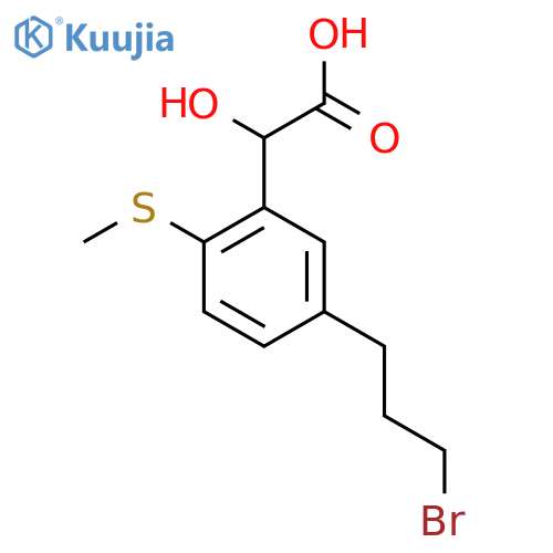 5-(3-Bromopropyl)-2-(methylthio)mandelic acid structure