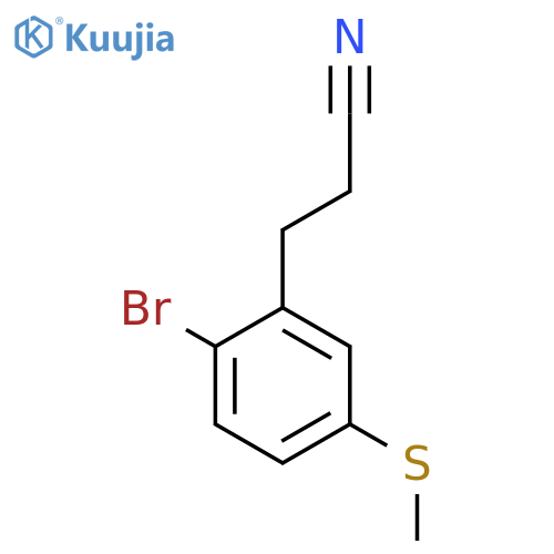 3-(2-Bromo-5-(methylthio)phenyl)propanenitrile structure