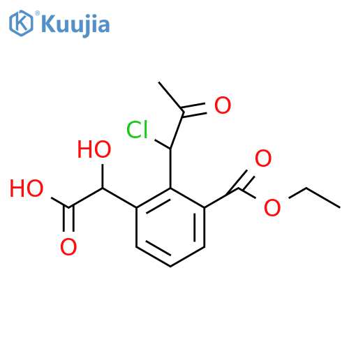 Ethyl 3-(carboxy(hydroxy)methyl)-2-(1-chloro-2-oxopropyl)benzoate structure