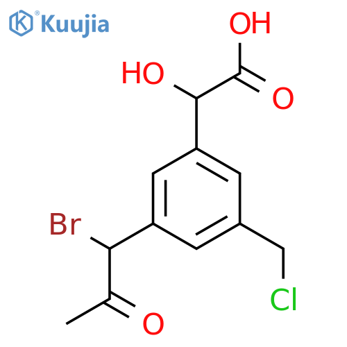 3-(1-Bromo-2-oxopropyl)-5-(chloromethyl)mandelic acid structure