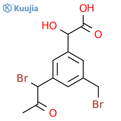 3-(1-Bromo-2-oxopropyl)-5-(bromomethyl)mandelic acid structure