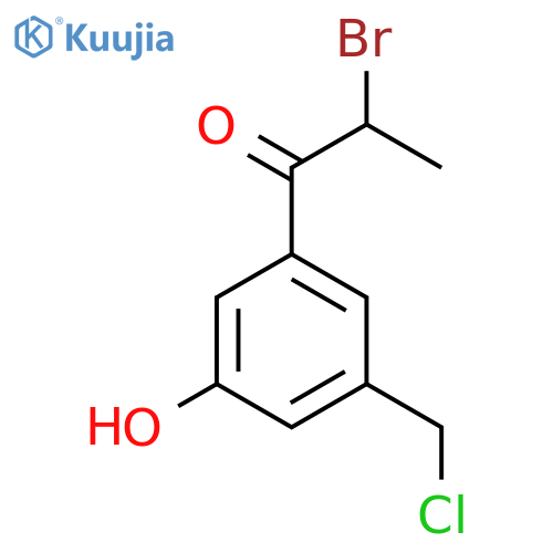 2-Bromo-1-(3-(chloromethyl)-5-hydroxyphenyl)propan-1-one structure