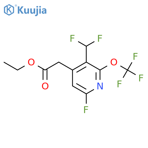 Ethyl 3-(difluoromethyl)-6-fluoro-2-(trifluoromethoxy)pyridine-4-acetate structure