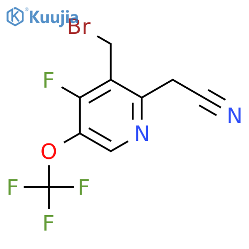 3-(Bromomethyl)-4-fluoro-5-(trifluoromethoxy)pyridine-2-acetonitrile structure