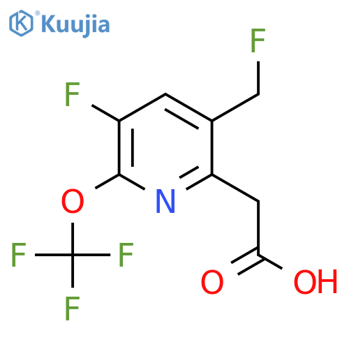 3-Fluoro-5-(fluoromethyl)-2-(trifluoromethoxy)pyridine-6-acetic acid structure