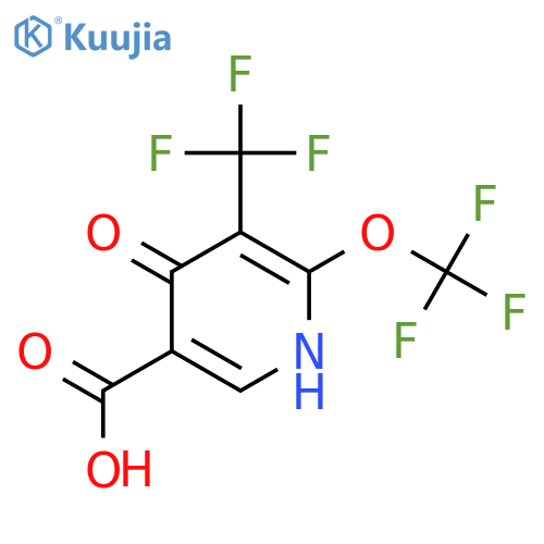 4-Hydroxy-2-(trifluoromethoxy)-3-(trifluoromethyl)pyridine-5-carboxylic acid structure