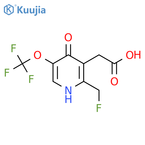 2-(Fluoromethyl)-4-hydroxy-5-(trifluoromethoxy)pyridine-3-acetic acid structure