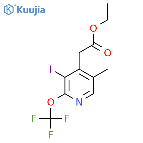 Ethyl 3-iodo-5-methyl-2-(trifluoromethoxy)pyridine-4-acetate structure