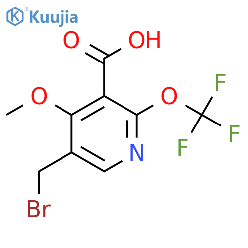 5-(Bromomethyl)-4-methoxy-2-(trifluoromethoxy)pyridine-3-carboxylic acid structure