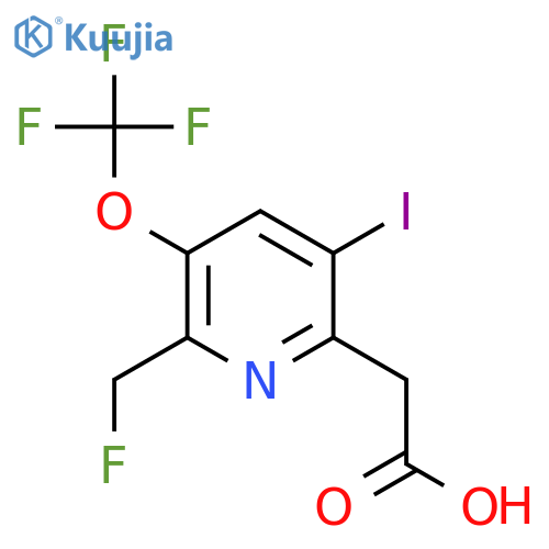2-(Fluoromethyl)-5-iodo-3-(trifluoromethoxy)pyridine-6-acetic acid structure