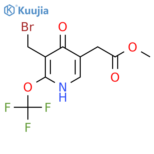 Methyl 3-(bromomethyl)-4-hydroxy-2-(trifluoromethoxy)pyridine-5-acetate structure