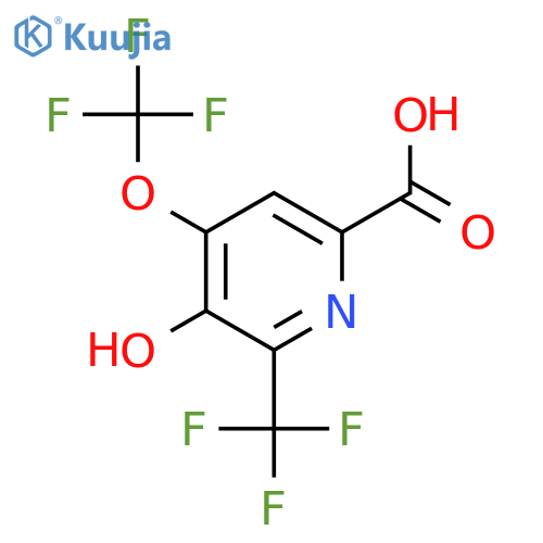 3-Hydroxy-4-(trifluoromethoxy)-2-(trifluoromethyl)pyridine-6-carboxylic acid structure