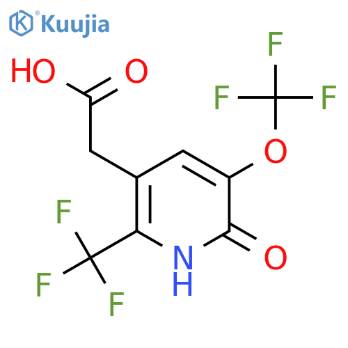 2-Hydroxy-3-(trifluoromethoxy)-6-(trifluoromethyl)pyridine-5-acetic acid structure
