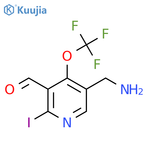 5-(Aminomethyl)-2-iodo-4-(trifluoromethoxy)pyridine-3-carboxaldehyde structure