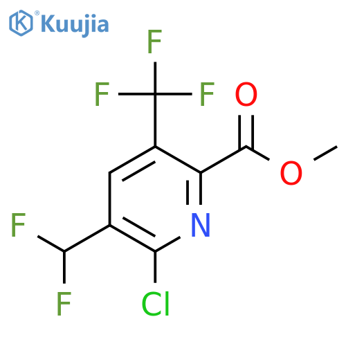 Methyl 2-chloro-3-(difluoromethyl)-5-(trifluoromethyl)pyridine-6-carboxylate structure
