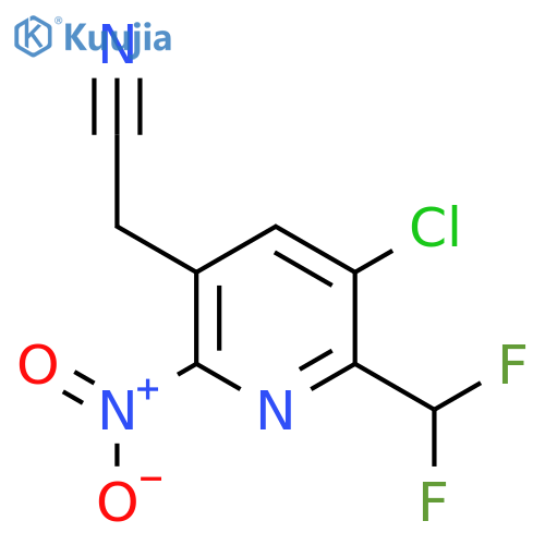 3-Chloro-2-(difluoromethyl)-6-nitropyridine-5-acetonitrile structure