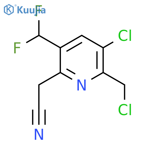 3-Chloro-2-(chloromethyl)-5-(difluoromethyl)pyridine-6-acetonitrile structure