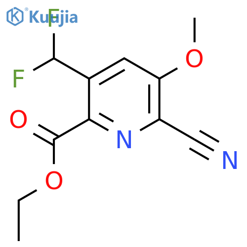 Ethyl 2-cyano-5-(difluoromethyl)-3-methoxypyridine-6-carboxylate structure