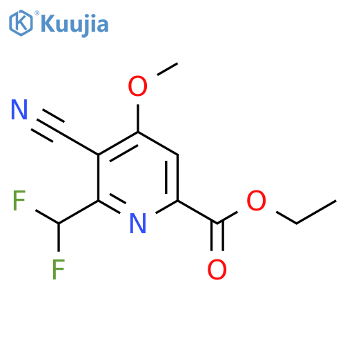 Ethyl 3-cyano-2-(difluoromethyl)-4-methoxypyridine-6-carboxylate structure