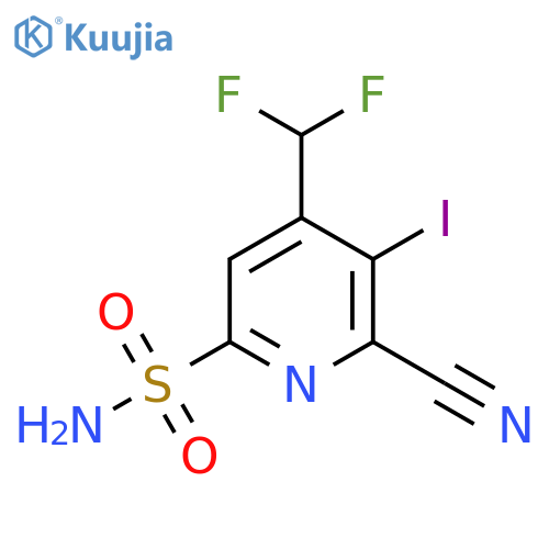 2-Cyano-4-(difluoromethyl)-3-iodopyridine-6-sulfonamide structure