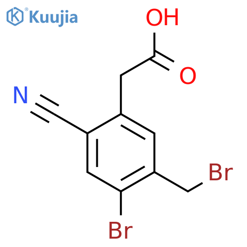 4-Bromo-5-bromomethyl-2-cyanophenylacetic acid structure