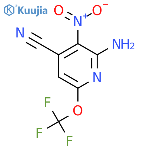2-Amino-4-cyano-3-nitro-6-(trifluoromethoxy)pyridine structure
