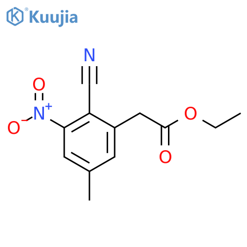 Ethyl 2-cyano-5-methyl-3-nitrophenylacetate structure