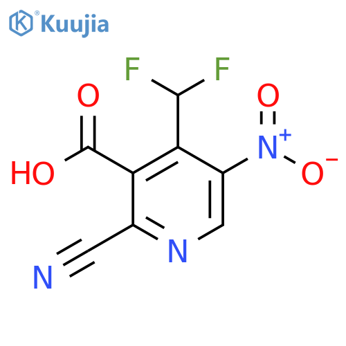 2-Cyano-4-(difluoromethyl)-5-nitropyridine-3-carboxylic acid structure