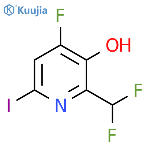 2-(Difluoromethyl)-4-fluoro-3-hydroxy-6-iodopyridine structure