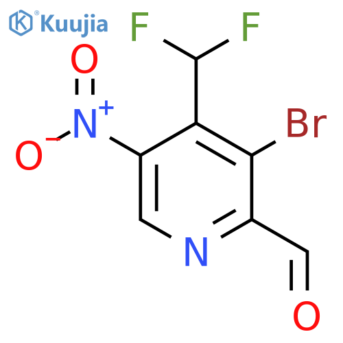3-Bromo-4-(difluoromethyl)-5-nitropyridine-2-carboxaldehyde structure