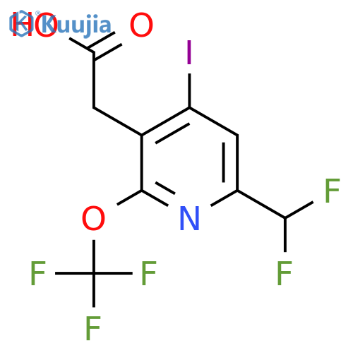 6-(Difluoromethyl)-4-iodo-2-(trifluoromethoxy)pyridine-3-acetic acid structure