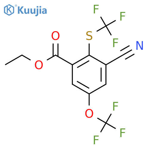 Ethyl 3-cyano-5-trifluoromethoxy-2-(trifluoromethylthio)benzoate structure