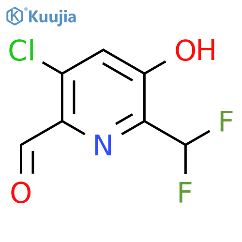 5-Chloro-2-(difluoromethyl)-3-hydroxypyridine-6-carboxaldehyde structure