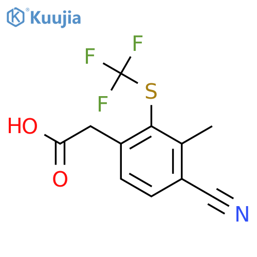 4-Cyano-3-methyl-2-(trifluoromethylthio)phenylacetic acid structure