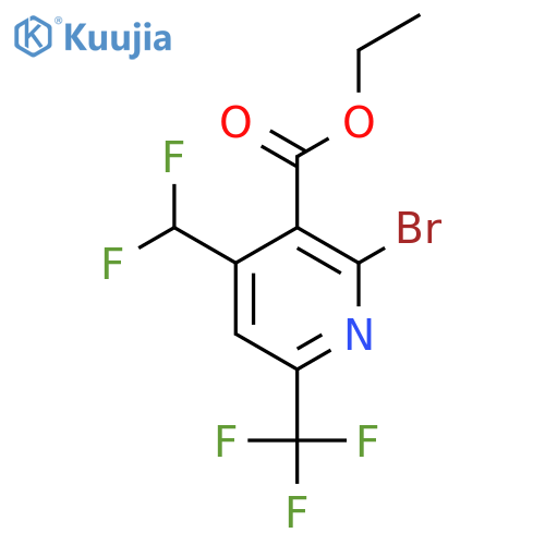 Ethyl 2-bromo-4-(difluoromethyl)-6-(trifluoromethyl)pyridine-3-carboxylate structure