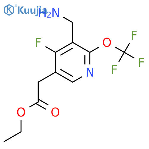 Ethyl 3-(aminomethyl)-4-fluoro-2-(trifluoromethoxy)pyridine-5-acetate structure