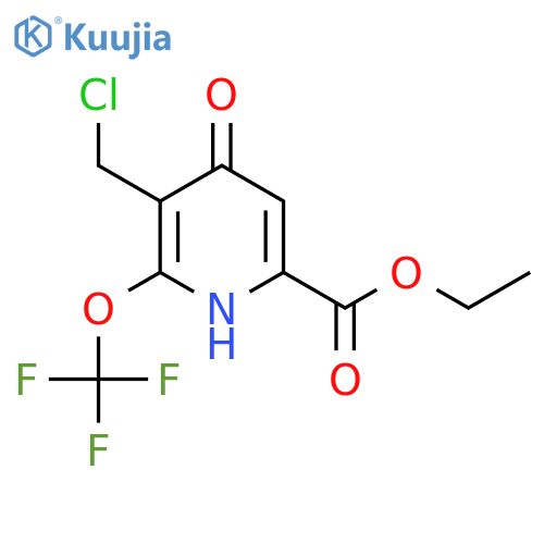 Ethyl 3-(chloromethyl)-4-hydroxy-2-(trifluoromethoxy)pyridine-6-carboxylate structure