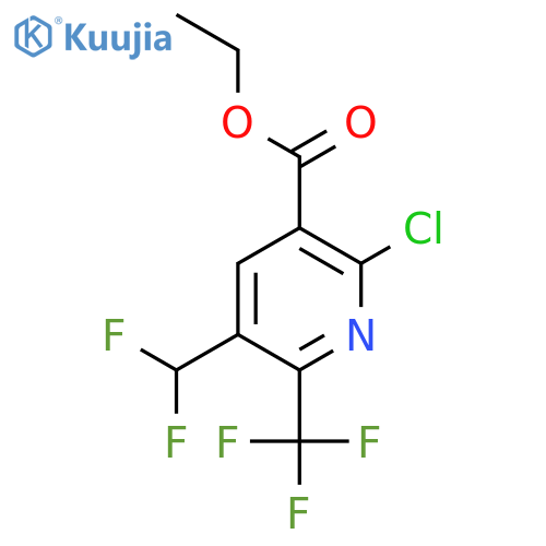 Ethyl 2-chloro-5-(difluoromethyl)-6-(trifluoromethyl)pyridine-3-carboxylate structure
