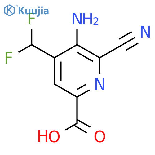 3-Amino-2-cyano-4-(difluoromethyl)pyridine-6-carboxylic acid structure