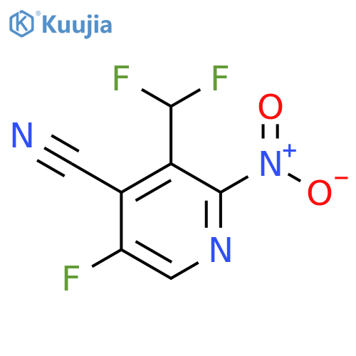 4-Cyano-3-(difluoromethyl)-5-fluoro-2-nitropyridine structure