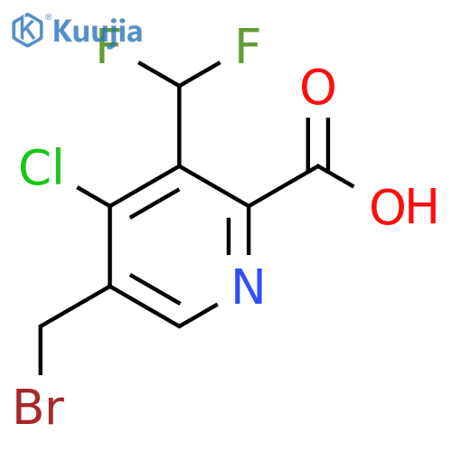 5-(Bromomethyl)-4-chloro-3-(difluoromethyl)pyridine-2-carboxylic acid structure