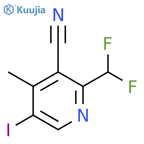 3-Cyano-2-(difluoromethyl)-5-iodo-4-methylpyridine structure