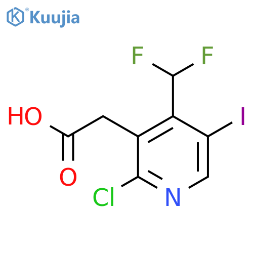 2-Chloro-4-(difluoromethyl)-5-iodopyridine-3-acetic acid structure